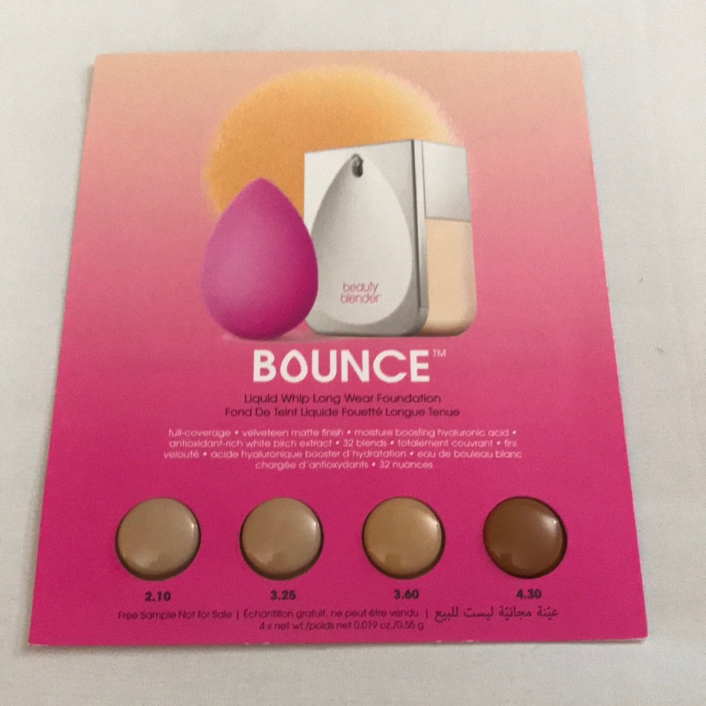⚡️FINAL PRICE⚡️ Beauty Blender Bounce Foundation Sample Card